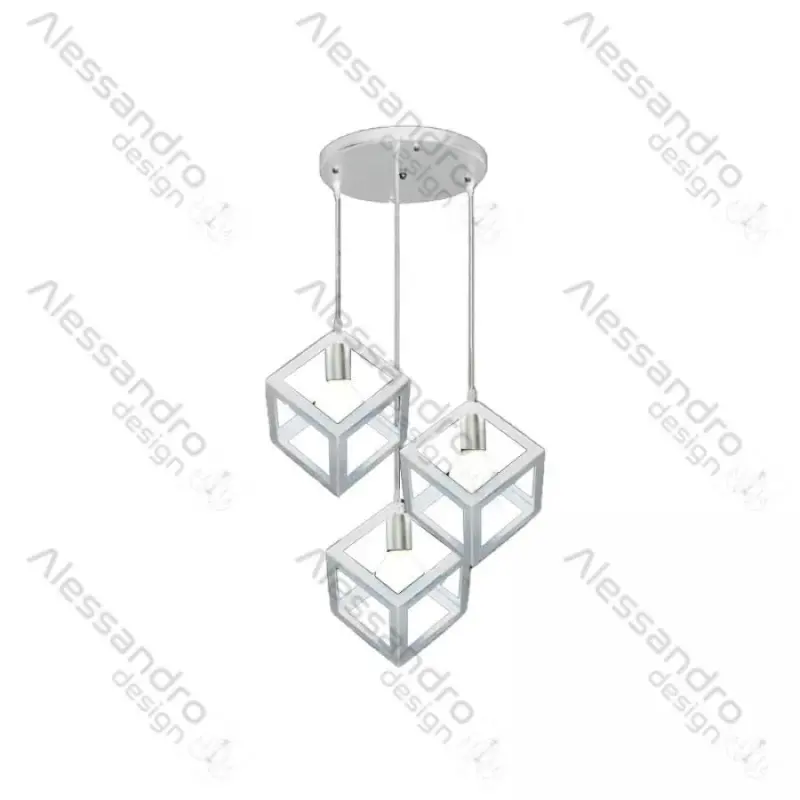 Previzualizare 3: Lustra Forma Cub, STRUKTUR Cluster, 3xE27, Alb, Metal