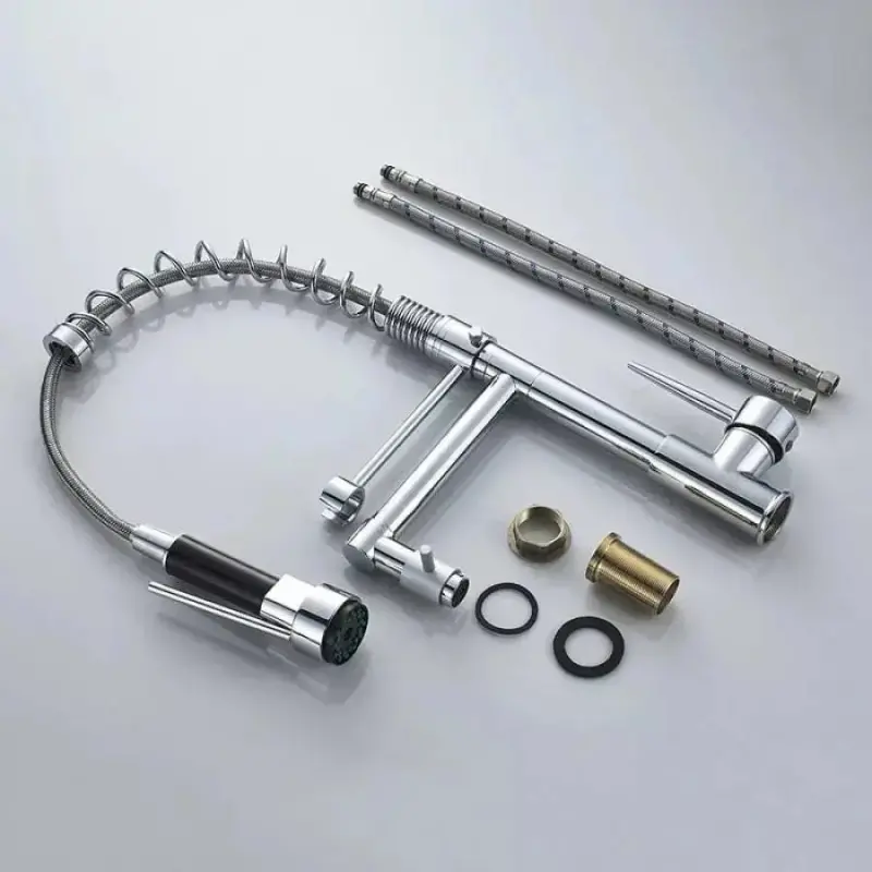 Previzualizare 2: Baterie Bucatarie cu Dus Extractibil, Inox si Alama Crom, YD/201