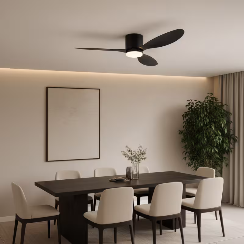 Previzualizare 4: Lustra LED Ventilator VENTIS cu Telecomanda, 21 W, D80cm, Lumina Rece/Neutra/Calda, Metal si Plastic, Negru