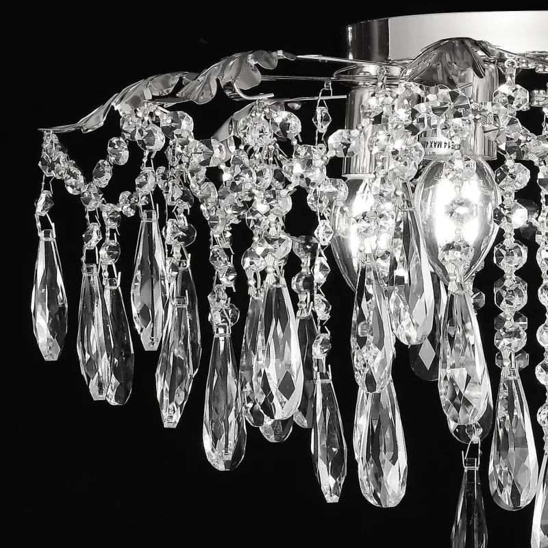 Previzualizare 3: Candelabru Cristal LUMIRA Eleganza, 5x E14, Diametru 48cm, Crom Lucios