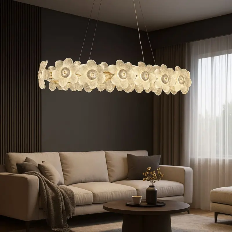 Previzualizare 2: Candelabru Cristal Cadenza Allegro, 80W, Lumina Calda/Neutra/Rece, Inaltime reglabila, Auriu