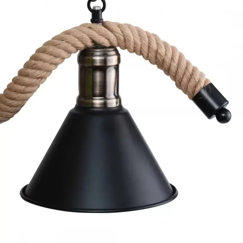 Previzualizare 2: Lustra Franghie, 2xE27, Maro, Metal si Sfoara LV570/2BK