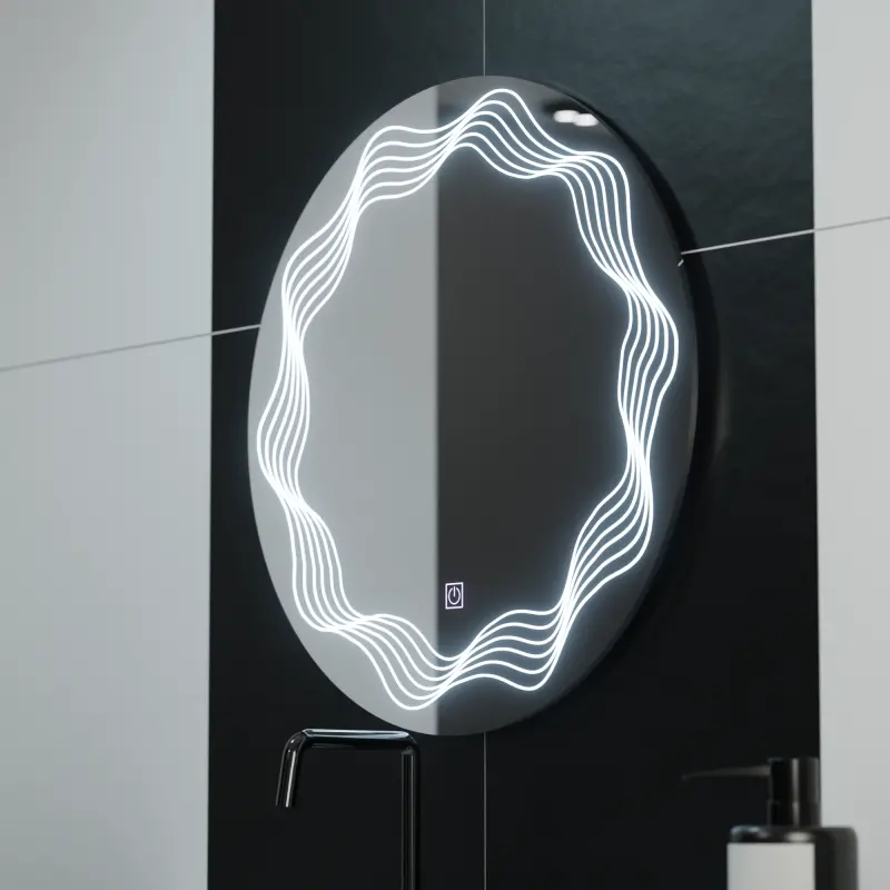 Previzualizare 3: Oglinda LED Rotunda 60cm, Flusso Touch, Sistem Dezaburire, Dimabila