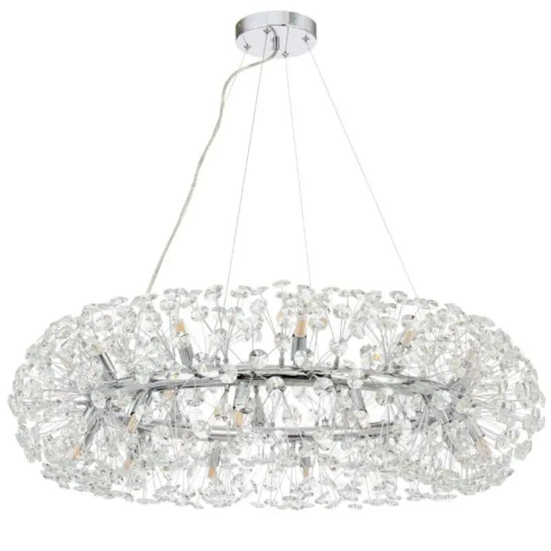 Previzualizare 3: Candelabru Cristal MINUET 12x G9, Diametru 60cm, Argintiu Lucios, Inaltime Reglabila