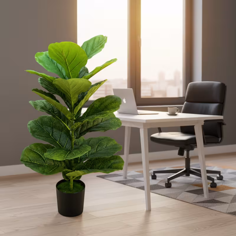 Previzualizare 3: Planta Artificiala Copac Tip Smochin, 70 cm, Verde, cu Ghiveci