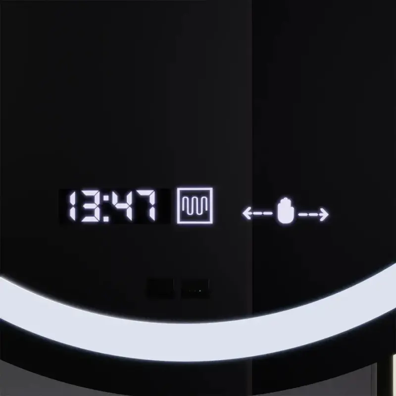 Previzualizare 2: Oglinda LED Ovala, 60x80cm, Eminence MotionGlow Marcello, Sistem Dezaburire, Ceas & Termometru, Dimabila