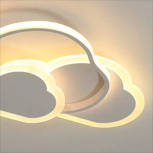 Previzualizare 2: Lustra LED RIOKO cu Telecomanda, 48W, 3 Nori, lumina Rece/Calda/Neutra, Dimabila, Alb