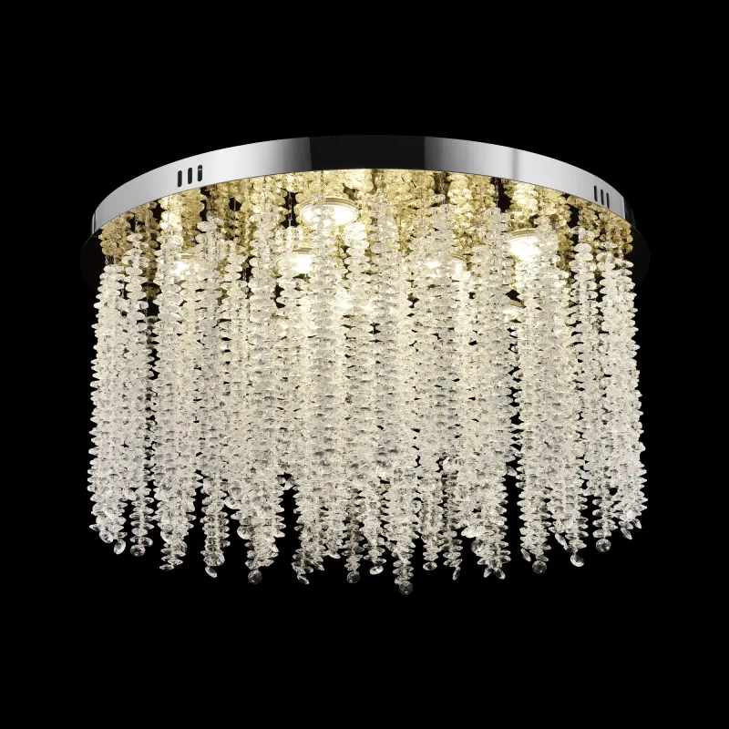 Previzualizare 3: Candelabru LED Cristal LLC215/550WH Rotund, 29W, Lumina Rece/Calda/Neutra, Cristal, Auriu