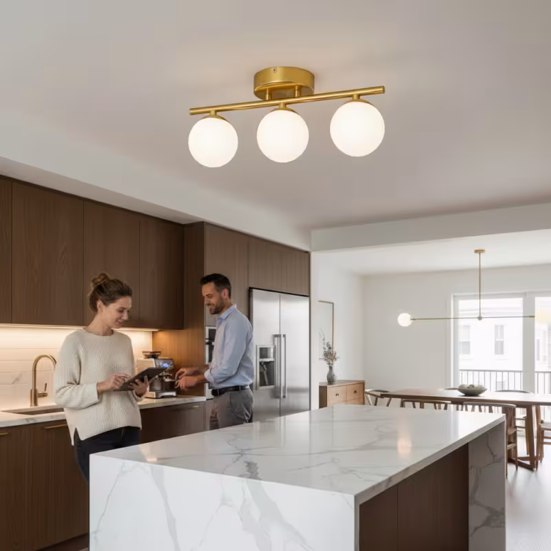 Previzualizare 3: Lustra LED si cristal ORI, 46cm, 3xG9, Globuri, Auriu