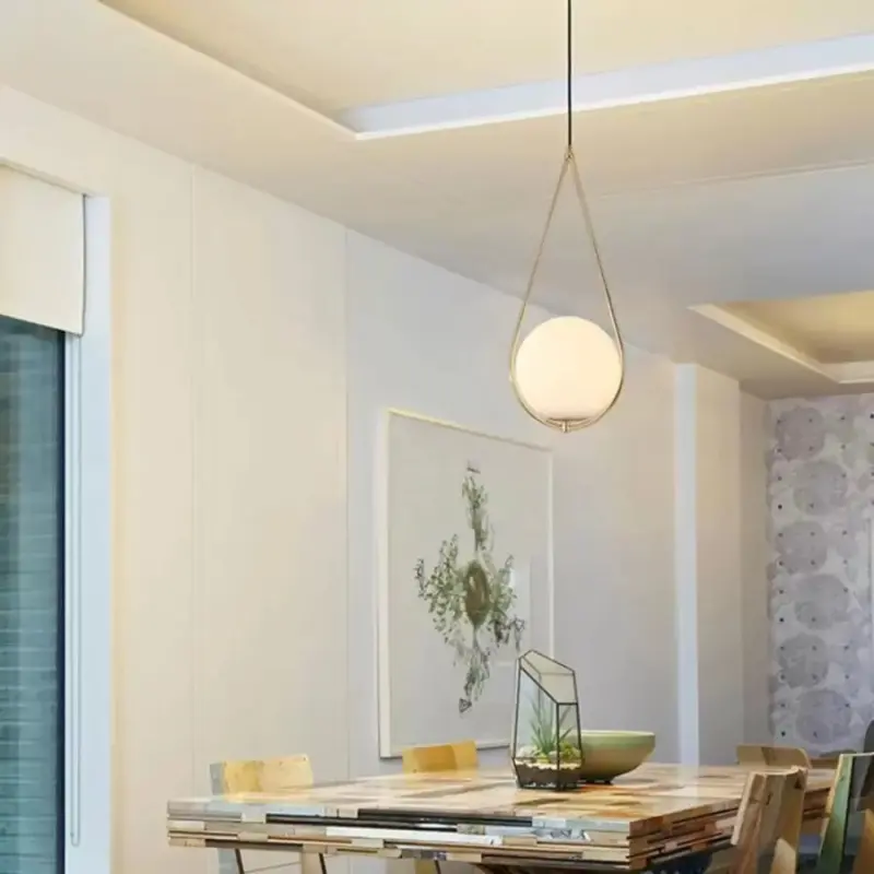 Previzualizare 4: Lustra LOFT Haven, 1x E27, Alb Auriu, Metal, Inaltime Reglabila