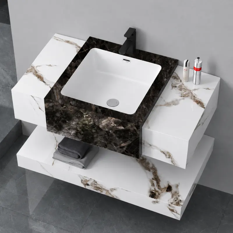 Previzualizare 4: Set Mobilier VANTA pentru Baie, 80cm, 3 Piese, Alb
