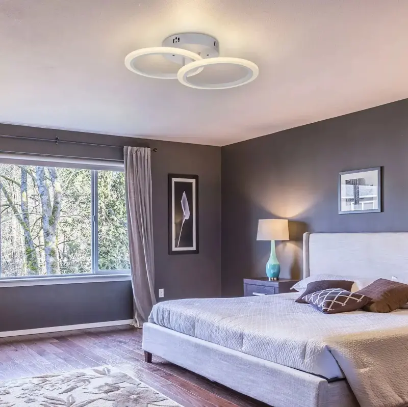 Previzualizare 3: Lustra LED cu telecomanda BETTY 27W, 2 Cercuri, lumina Rece/Calda/Neutra, Dimabila, Alb