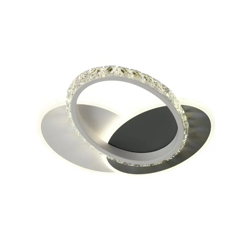 Lustra LED cu cristal PRISMIQ 39W, 3 Ovale, lumina Rece/Calda/Neutra, Negru