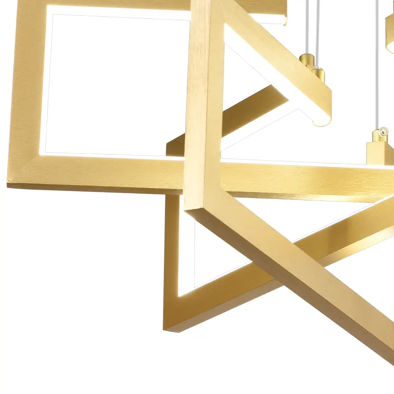 Previzualizare 4: Lustra LED cu telecomanda ,Suspendata 71W, 3 Elemente, lumina Rece/Calda/Neutra, Dimabila, Inaltime Reglabila, Auriu