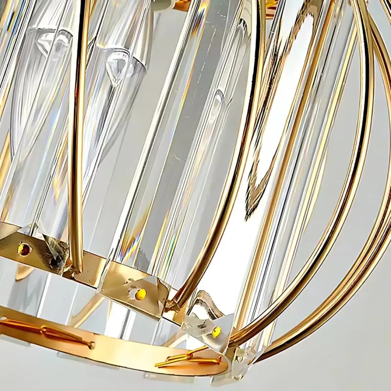 Previzualizare 2: Lustra Monica, 1XE27, Auriu, D 16cm, Metal si Cristal