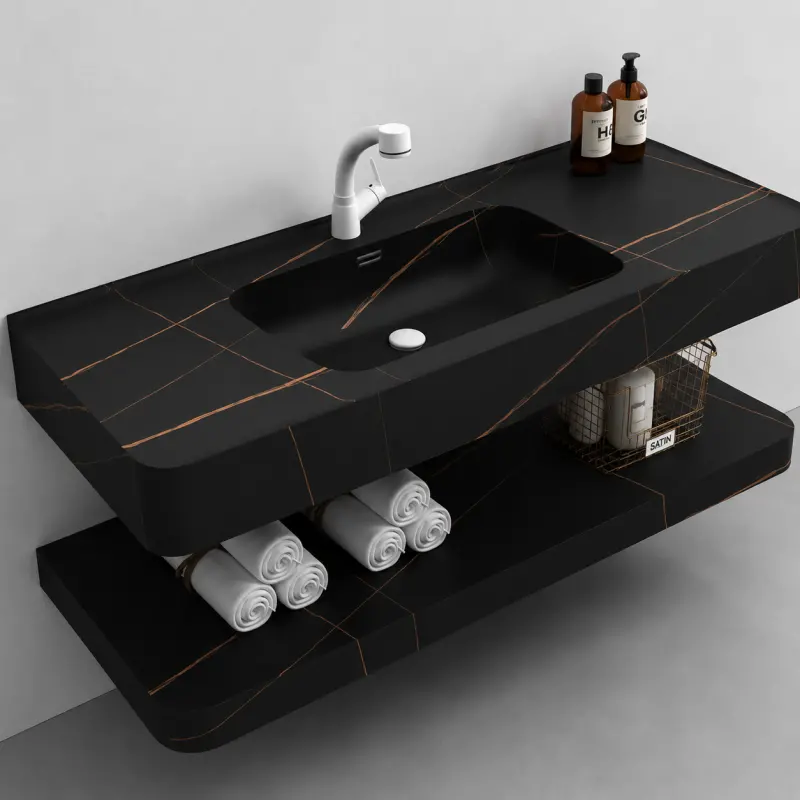 Previzualizare 2: Set Mobilier KRISS pentru Baie, 60cm, 3 Piese, Negru