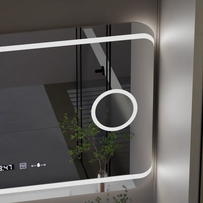 Previzualizare 2: Oglinda LED Rectangulara, 120x80cm, Definition MotionGlow Marcello, Sistem Dezaburire, Ceas & Termometru, Lupa Cosmetica, Dimabila