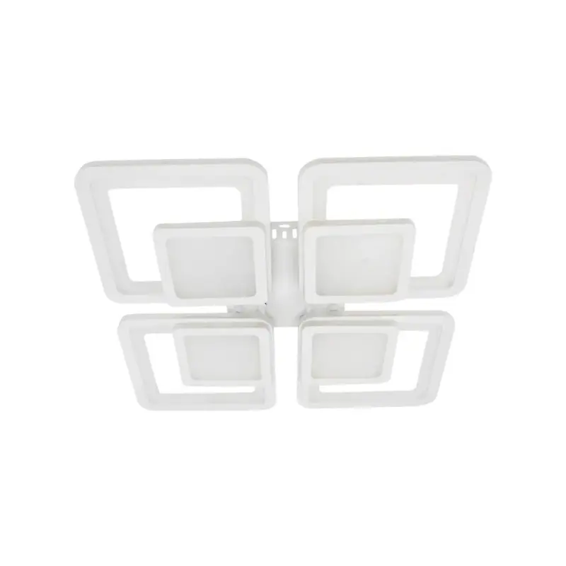 Previzualizare 4: Lustra LED cu telecomanda SUSAN 96W, 4 Patrate, lumina Rece/Calda/Neutra, Dimabila, Alb