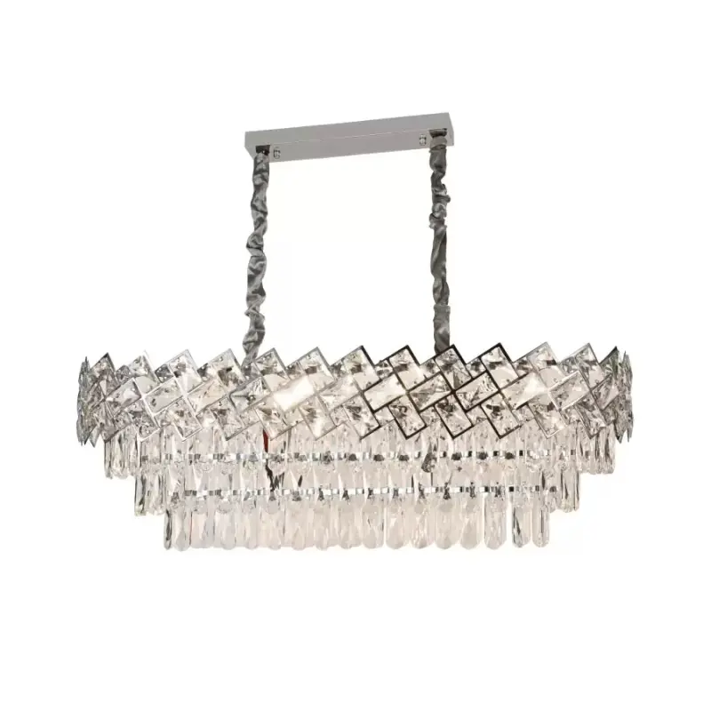 Candelabru Cristal WINDSOR Regalis 10xE14, Crom Lucios, Inaltime Reglabila