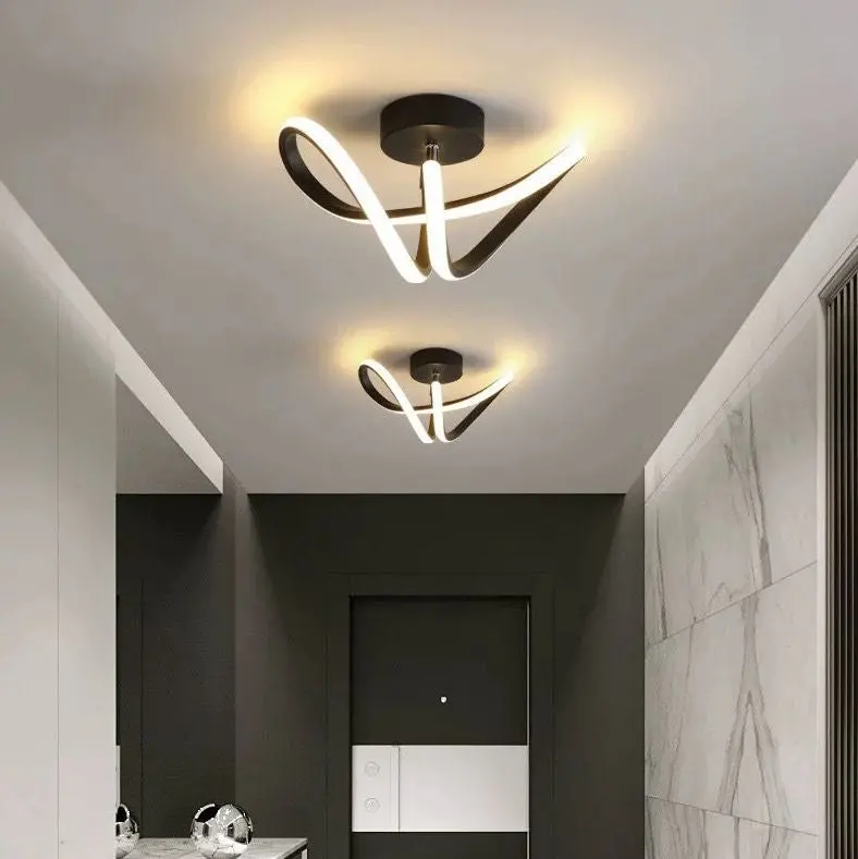 Lustra LED VERTEX Pulse, 13W, Ondulata, Lumina Rece/Calda/Neutra, Negru