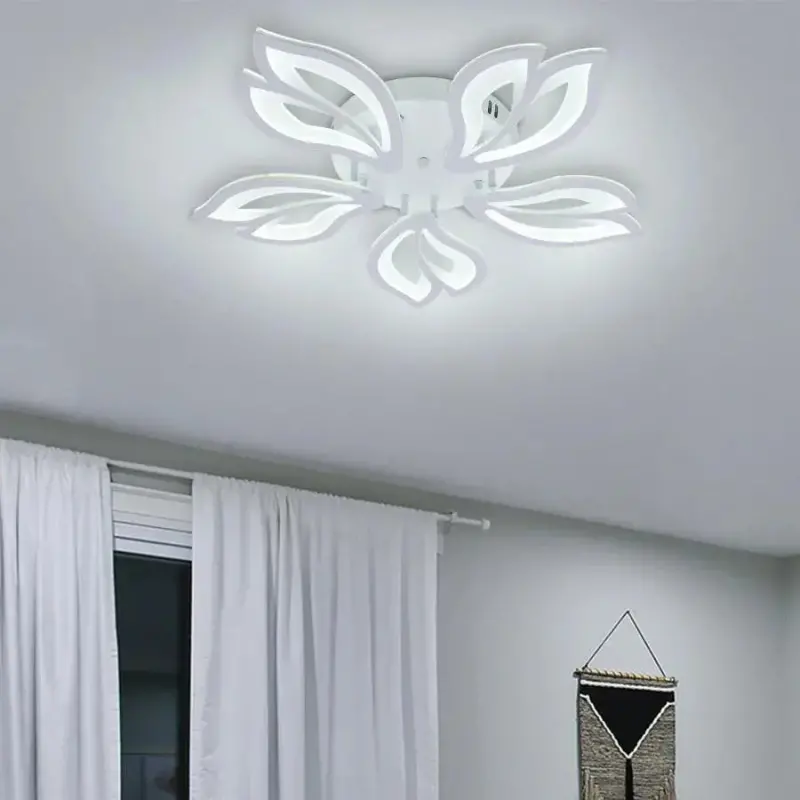 Previzualizare 3: Lustra LED cu telecomanda LILY 86W, 5 Elemente, lumina Rece/Calda/Neutra, Dimabila, Alb