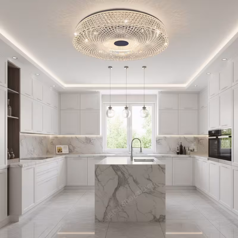Previzualizare 3: Lustra LED RADIAN Eleganza, 38.9W, Diametru 48.5 cm, Lumina Calda/Neutra/Rece, Alb