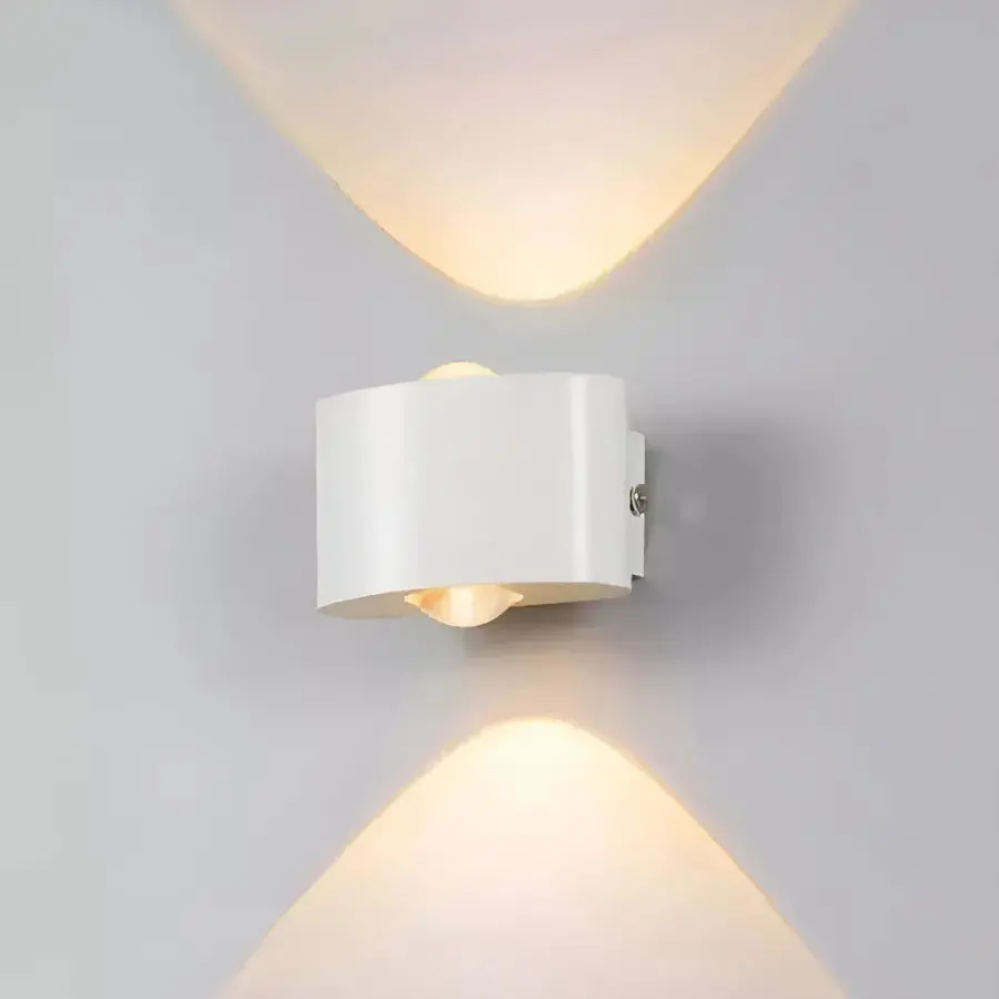 Fantas Aplica LED de Exterior si Interior, 2 Surse x 1W, IP65, Metalic, Alb, 3000K