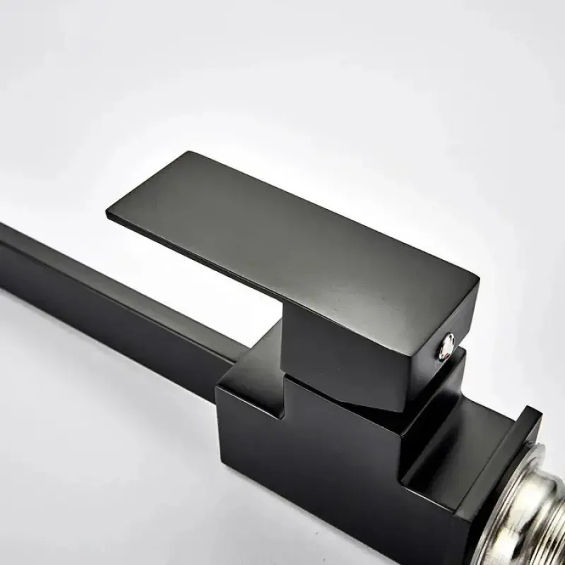 Previzualizare 3: Baterie Bucatarie Monocomanda Pipa Pivotanta Cartus Ceramic Inox Negru Satin Racorduri Kit Fixare Incluse HS002