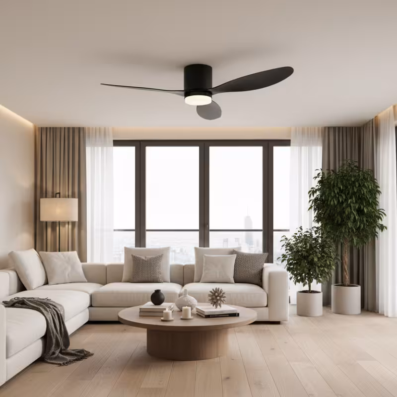 Previzualizare 3: Lustra LED Ventilator VENTIS cu Telecomanda, 21 W, D80cm, Lumina Rece/Neutra/Calda, Metal si Plastic, Negru