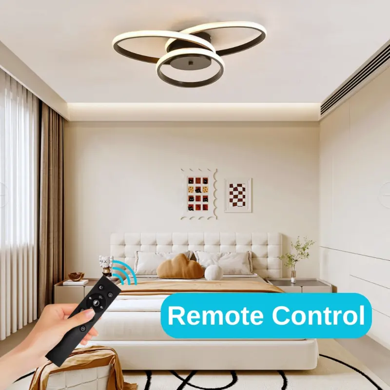 Previzualizare 3: Lustra LED cu telecomanda ECATERINA 27W, lumina Rece/Calda/Neutra, Dimabila, Negru