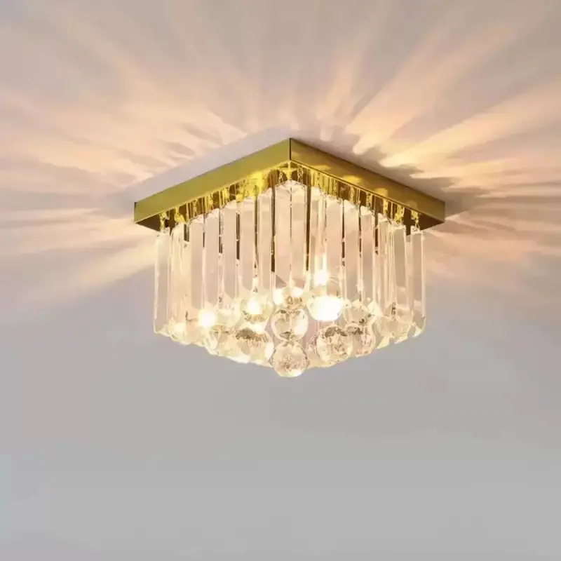 Previzualizare 2: Lustra Cristal MARTINEZ Linear Luxe, Diametru 35cm, 4x E14, Auriu Lucios