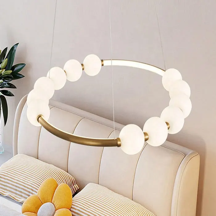 Previzualizare 3: Lustra Suspendata LED Acril Nova 57W cu Telecomanda, Dimabila, 3000K/4000K/6000K, Auriu, Metal si Acril