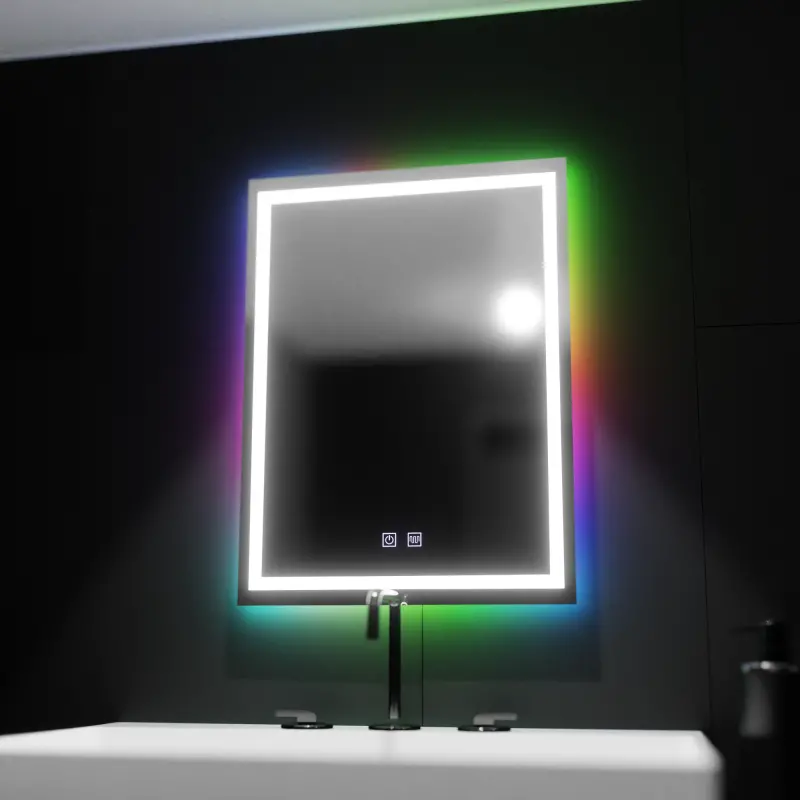 Previzualizare 3: Oglinda LED Rectangulara 60X80cm, Spectrum Touch, RGB, Sistem Dezaburire